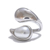 Imitation Pearl Water Drop Finger Ring Women 316L Stainless Steel Elegant Gold Platinum Plated Jewelry - Image 8