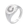 silver color A-Z Initial Signet Rings For Women Men Statement Ring 26 letters women adjustable rings - Image 31