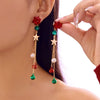 Christmas Tree Zircon Crystal Star Silver Color Earrings Stud Dangle Xmas Jewelry Women Party Gift - Image 13