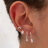 4PCS Zircon Hanging Earrings Set For Women Stainless Steel Geometry Dangle Earring Cartilage Piercing Jewelry Gift - Image 2