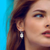 Colorful Cubic Zirconia Huggie Hoop Earrings in Flower Butterfly and Clover Designs - Image 36