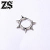 ZS 1 PC Titanium Punk Spike Hoop Earrings Women Men Round Earring Taper Clicker Rings Ear Conch Helix Piercing 10/12MM - Image 5