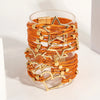 Chunky Orange Leather Bracelet for Women Geometric Heart Stars Braided Cuff Bangle Bracelets Jewelry Gifts - Image 4