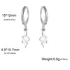 Stainless Steel Gold Color Pendant Hoop Earrings Heart Hexagon Snake Cross Butterfly Flower Bird Jewelry Gift - Image 12
