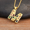 Inlaid Colorful Zircon A-Z Letters Pendant Necklace Name Initials Alphabet For Women Accessories Gifts - Image 28