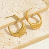 Simple Chunky Golden Stainless Steel Hoop Earrings Cubic Glossy Round Ears Clips Jewelry for Wedding Party Gifts - Image 3