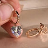 Charming Gold Color Hoop Earrings Heart Shape Zircon Dangle Earrings Women Wedding Jewelry Gift for Women Girls - Image 2