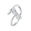 Miseff Silver Ring Cute Panda Whale Hummingbird Dragonfly Adjustable Open Ring Jewelry Gifts - Image 9