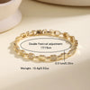 Elegant Minimalist Inlaid Cubic Zirconia Rectangle Oval Link Chain Bracelets For Women Wedding Party Daily Jewelry - Image 4