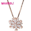 Silver Pendant Necklaces Shining Snowflake Crystal Zircon Necklace for Women Girls Wedding Party Jewelry Gift - Image 2