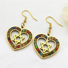 Heart Hexagram Star of David Jewish Earring for Women Rhinestone Stainless Steel Gold Color Amulet Drop Earrings Jewelry E6474S0 - Image 1