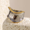 316L Stainless Steel Two Tone Twisted Wide Ring Party Jewelry Women's Unique Cool Ring Gift - Image 4