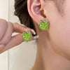 Candy Colored Apple Rhinestone Earrings For Women Fresh And Sweet Fruit Earrings Summer Day Beach Vacation Jewelry - Image 2