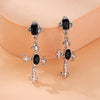 Yupsk Punk Black Crystal Stone Cross Drill Drop Earring for Women Girls Halloween Jewellery Statement Jewelry Gift - Image 5
