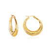 Punk Golden Plated Stainless Steel Reticulate Rhombus Hoops Earrings For Women Anti-Allergic Temperament Jewelry - Image 22