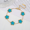 Classic Stainless Steel Bracelet Ladies Adjustable Five Flower Bracelets for Women Party Jewelry Gifts Clover - Image 13