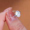 Igotos Transparent Fishing Line Ring Silver Round Diamond Ring Wedding Band Jewelry for Women - Image 4