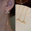 1Pair Silver Needle Acrylic Square Earrings Line Tassel Chain Drop Earring Women's Ear Line Straight Jewelry Gifts - Image 5