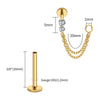 Titanium Double Piercing Chain Earring 16G CZ Dangle Cartilage Helix Conch Drop Chain Connector Jewelry - Image 15