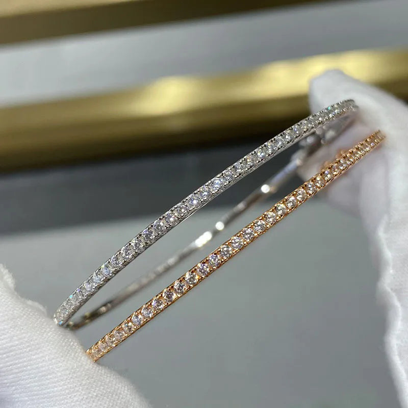 Famous Quclity Sliver Jewelry Bangle For Women Zircin Classic Silver Bangle Jewelry - Image 1