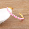 Zircon Cuff Bangles Bracelet for Women Cubic Zirconia Gold Plated Dripping Oil Beach Vacation Jewelry Party Gifts - Image 3