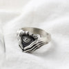Qeenkiss Silver Vintage Hand Eye Rings for Men Male Birthday Wedding Party Christmas Boyfriend Father Gifts - Image 2