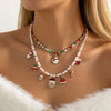 Charm Santa Claus Snowman Christmas Tree Snowflake Pendant Necklace For Women Christmas Gold Color Metal Choker Party Jewelry - Image 22