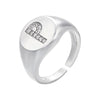 silver color A-Z Initial Signet Rings For Women Men Statement Ring 26 letters women adjustable rings - Image 16