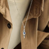 Sword Pendant Necklace with Clear Stone Accents - Image 4