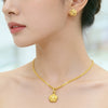 Women Gold Plated Pendant Necklace and Drop Earrings Set Teardrop Star Round Flower Heart Gold Jewelry Accessories Gift - Image 3