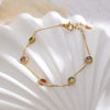 Zirconia Charm Crystal Necklace Bracelets For Women Stainless Steel Link Chain Rainbow Rhinestone Accessory - Image 2