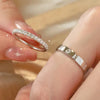 2 pcs Silve Shiny Zircon Stone Ring For Women Engagement Wedding couple rings - Image 3