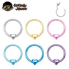 Heart Hinged Clicker Piercing Hoop for 16G Septum and Ear Piercings - Image 1