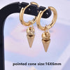 No Fade Different Length Pointed Cone Dangle Earring Stainless Steel Round Hoop Earrings For Women Men Jewelry Ear Piercing Gift - Image 26