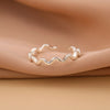 Twisted Line Silver Smooth Wave Simple Opening Rings - Image 6