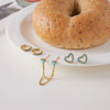 Simple Classic 3-on-1 Card Blue Turquoise Earrings Heart Shaped Tassel Earrings Gold Color Plated Stainless Steel Wom - Image 5