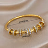 Greatera Colorful Rhinestone Ring Buckle Cut Pattern Bamboo Joint Bracelet Classic Creative Stainless Steel Colorfast Bangles - Image 6