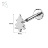 ZS 1PC 16G Stainless Steel Lip Piercings for Women Snowman Reindeer Pine Lip Rings Cartilage Earring 6mm/8mm Helix Piercing - Image 8