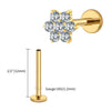 Titanium 16G Tiny Flower CZ Stud Earring Tragus Helix Rook Conch Labret Stud Flat back Cartilage Piercing - Image 12