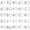 Silver Earrings Statement Heart Star Square Round Geometric Hoop Flexible Earwire Leverback Women Jewelry - Image 1