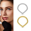 Hinged Heart Nose Hoop in 8 mm or 10 mm Sizes with Gold-Tone or Silver-Tone Choices - Image 2