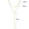 Yupsk Sliver Gold Color Double Layered Long Tassel Chain Necklaces for Women Simple Metal Bead Choker Necklace Jewelry - Image 6