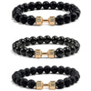 Black Volcanic Lava Stone Dumbbell Bracelet Black Matte Beads Bracelets For Women Men Fitness Barbell Jewelry - Image 6