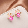 Cartoon Animal Deer Stud Earrings Small Antler Earing For Girls Kid CZ Crystal Stone Christmas Gift Jewelry Women - Image 3