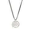 Simple Hollow Out Metal Spiral Pendant Necklace for Women Punk Black Leather Wax Thread Rope Choker Necklace Party - Image 5