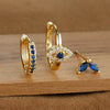 Three Piece Evil Eye Hoop Earring Set with Blue Stone Accents - Image 8