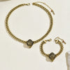 Eagle Head Pendant Necklace and Bracelet Set in Antique Gold-Tone - Image 4