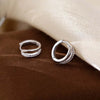 Round Hoop Earrings with Stone Accents in Gold-Tone Silver-Tone and Rose Gold-Tone - Image 8