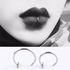 Punk 8/10mm Titanium Steel Lip Rings Cuff Clip on Fake Labret Piercing Ear Nose Hoops Unisex Women Septum Body Jewelry - Image 1