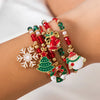 KunJoe 5pcs/set Cute Christmas Series Snowflake Tree Pendant Crystal Bracelet Women Ccb Beads Adjustable Thread Rope Bracelet - Image 1